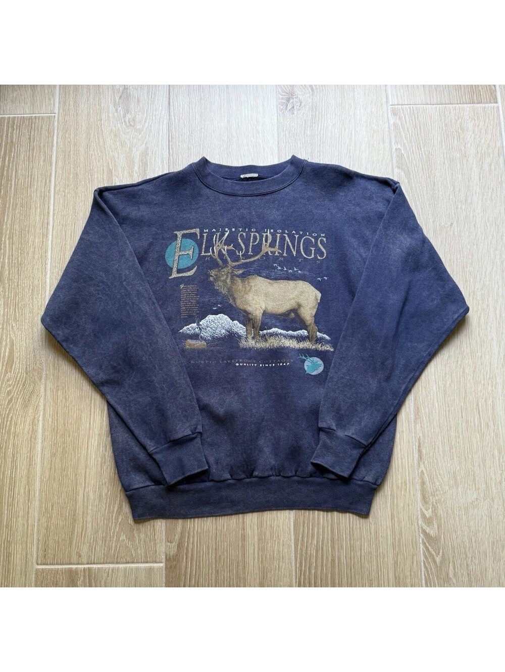 Vintage 90s Elk Springs Resorts Nature Wildlife Sweatshirt Crewneck Size XL